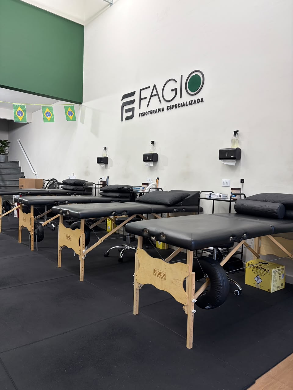Vista das estações de fisioterapia